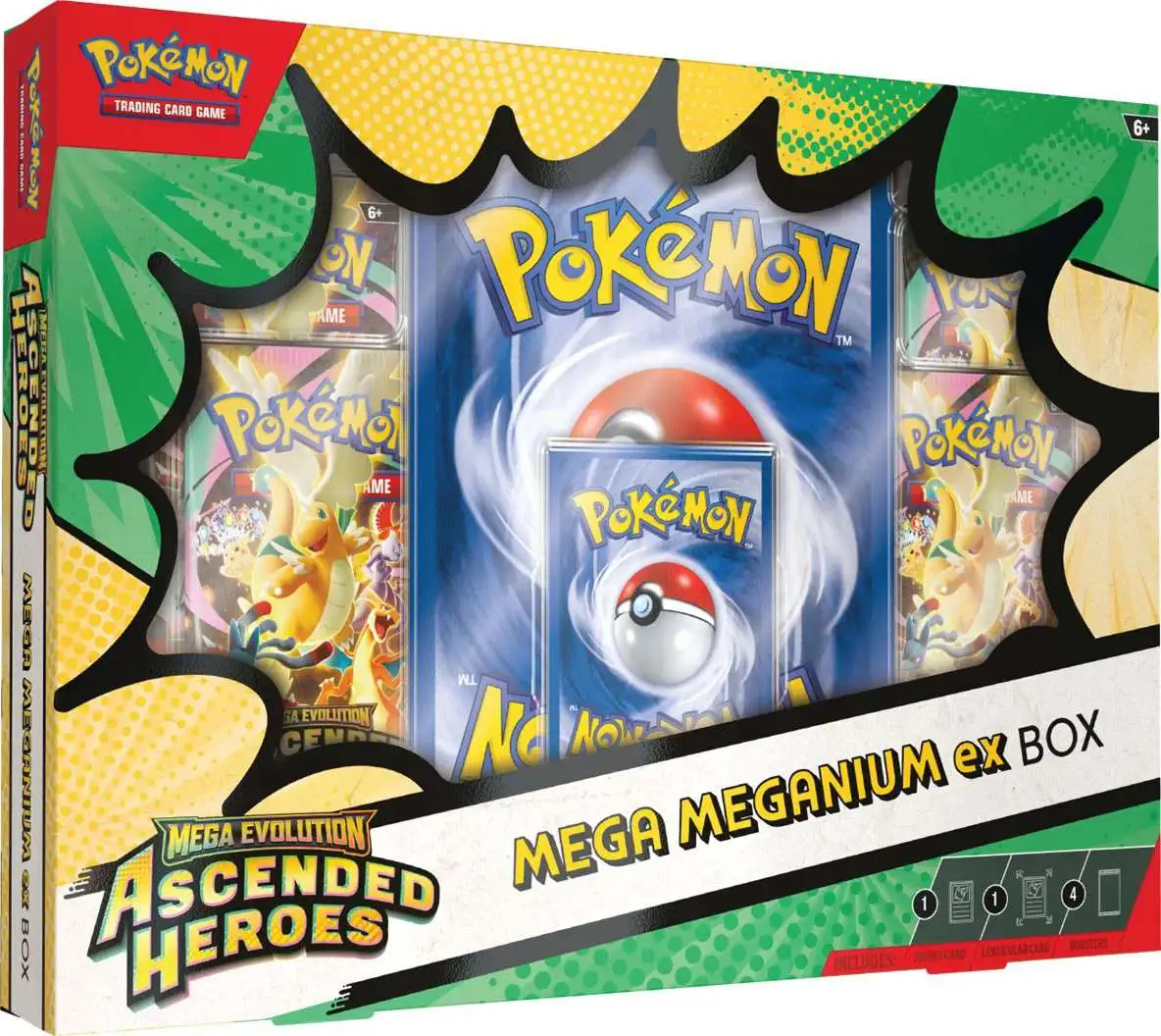 Pokemon Mega Evolution Ascended Heroes Mega Meganium ex Box [4 Booster Packs, Promo Card & Jumbo Promo Card] (Pre-Order ships April)