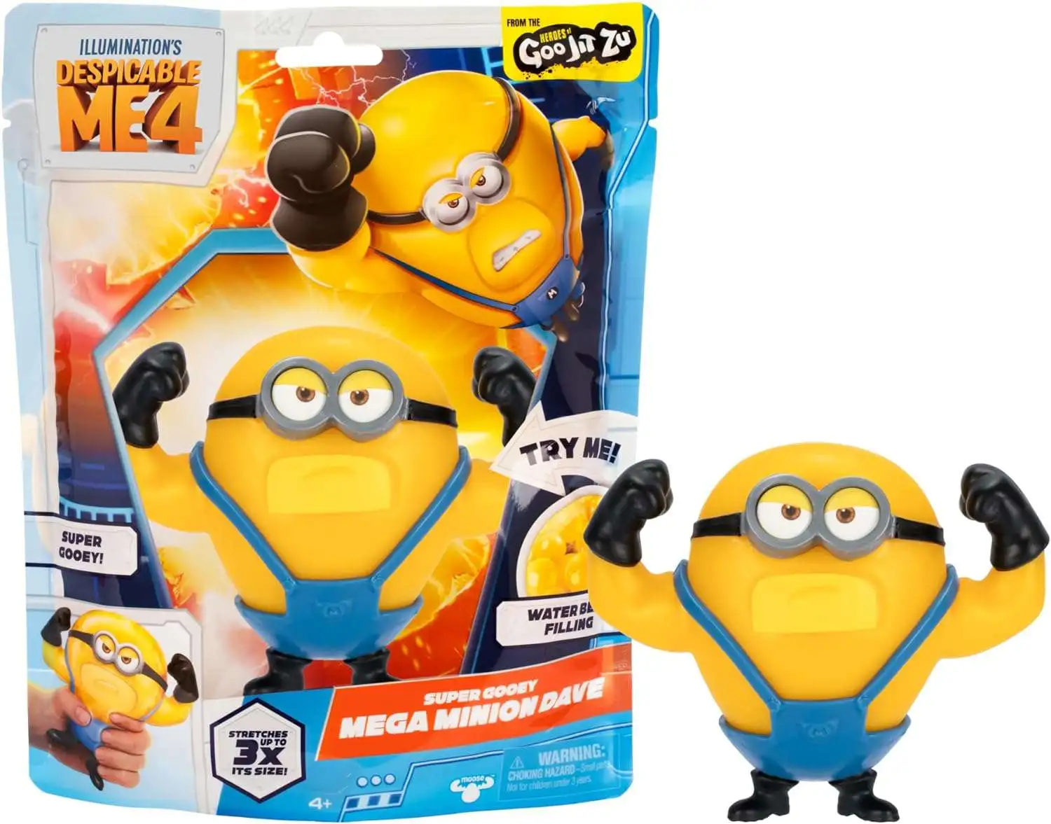 Despicable Me 4 Heroes Goo Jit Zu Mega Minion Dave Action Figure [Super Gooey]