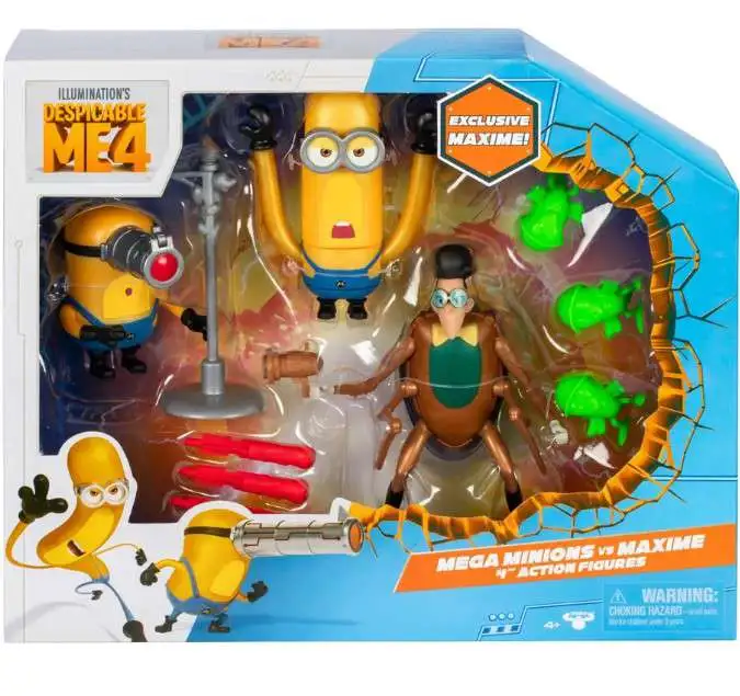 Despicable Me 4 Mega Minions Vs. Maxime 4-Inch Playset [Exclusive Maxime Action Figure!]