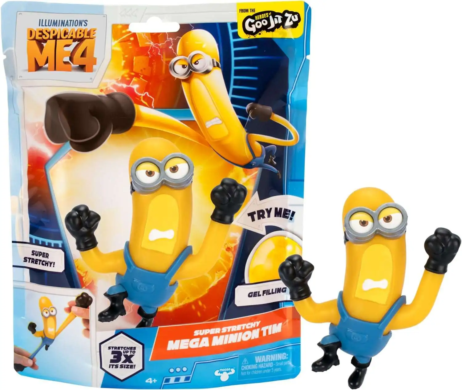 Despicable Me 4 Heroes Goo Jit Zu Mega Minion Tim Action Figure [Super Stretchy!]