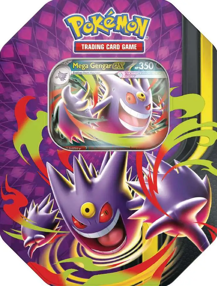 Pokemon Mega Evolution Moonlit Mega Gengar ex Tin Set [4 Booster Packs & 1 Foil Promo Card] (Pre-Order ships September)