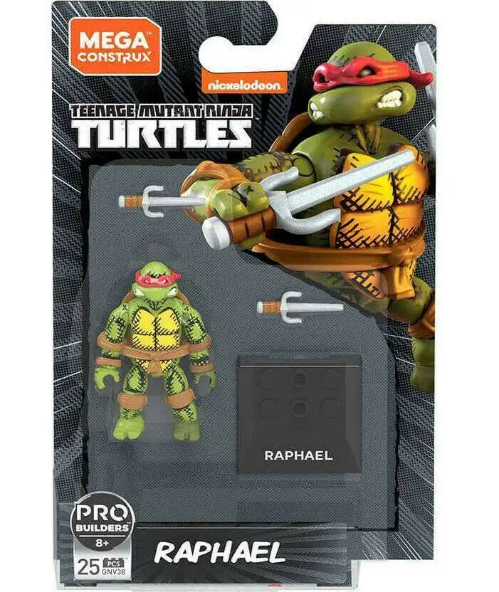 Raphael Figur Teenage Mutant Ninja Turtles Nickelodeon Serie 2 Mega Bloks Neu 
