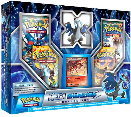 Pokemon XY Mega Charizard X (Blue) Figure Collection [4 Booster Packs, Figure & Promo Card]