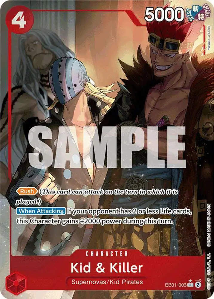 One Piece Trading Card Game Memorial Collection Rare Kid & Killer EB01-003 [Alternate Art]