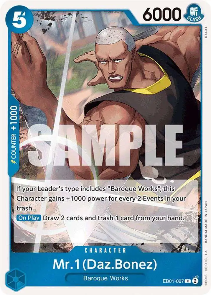 One Piece Trading Card Game Memorial Collection Rare Mr. 1 EB01-027 [Daz.Bonez]