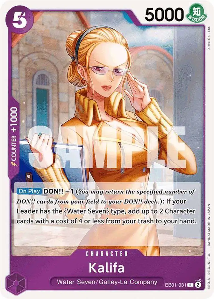 One Piece Trading Card Game Memorial Collection Rare Kalifa EB01-031