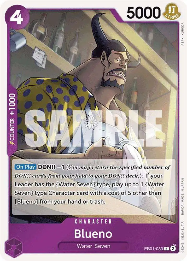 One Piece Trading Card Game Memorial Collection Rare Blueno EB01-033