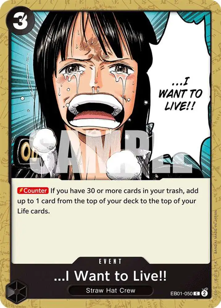 One Piece Trading Card Game Memorial Collection Common ...I Want to Live!! EB01-050