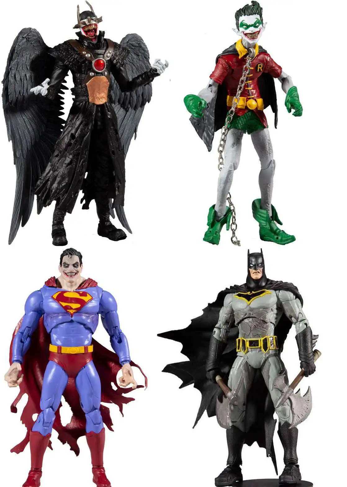 McFarlane Toys DC Multiverse Build Merciless Series Batman Who Laughs,  Robin Crow, Superman Infected Batman Set of 4 Action Figures - ToyWiz