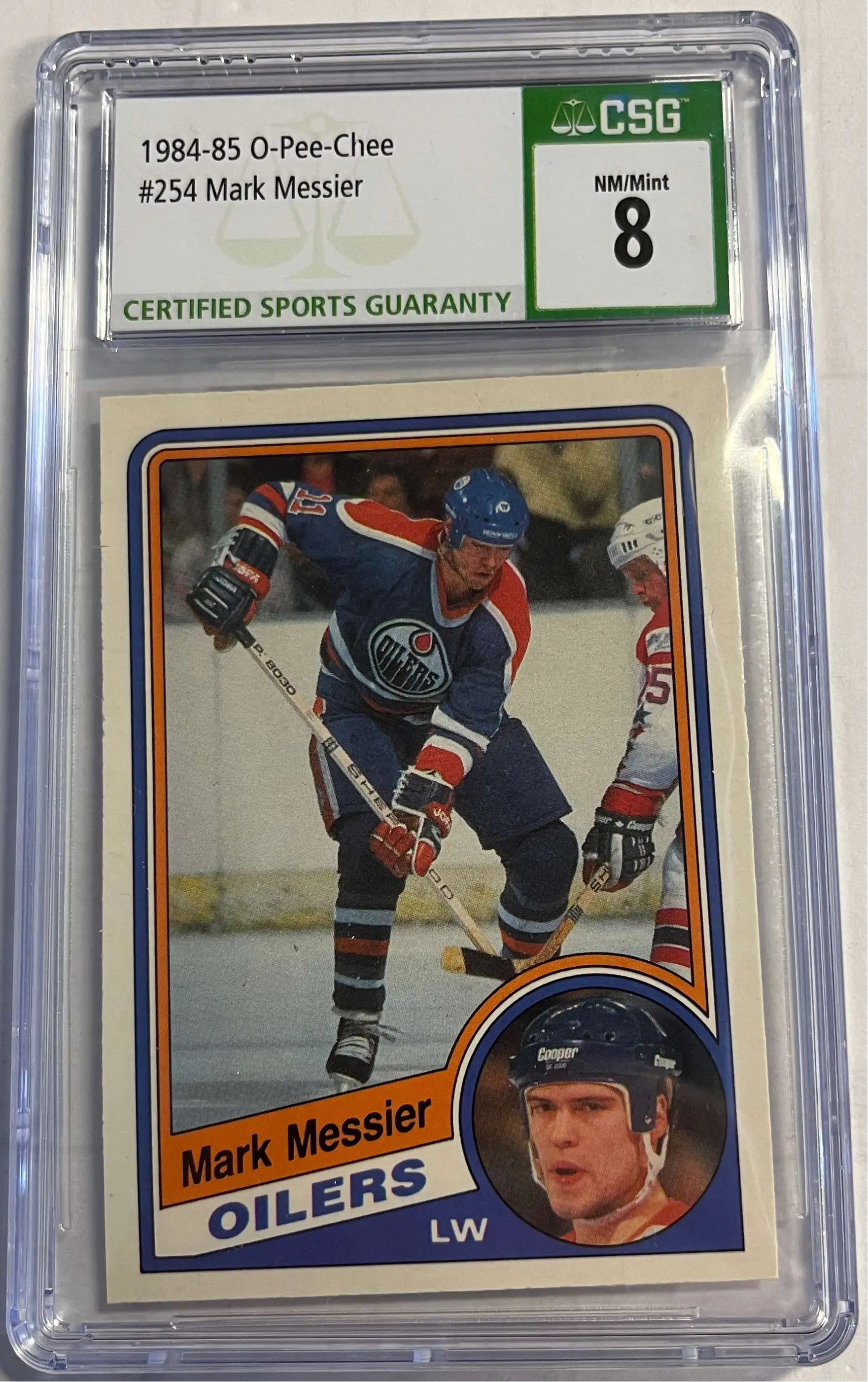 Nhl 1984 Series One Mark Messier Base Graded Card 254 Csg 8 O-pee-chee 