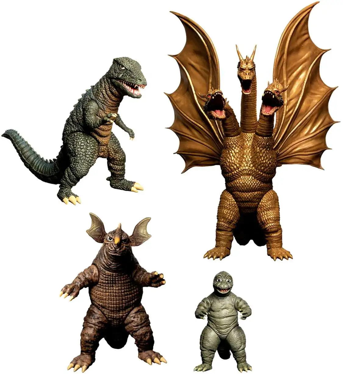 Godzilla 5 Points XL Destroy All Monsters (1968) King Ghidorah, Manilla, Gorosaurus & Baragon Deluxe Action Figure Boxed Set [Round 2]