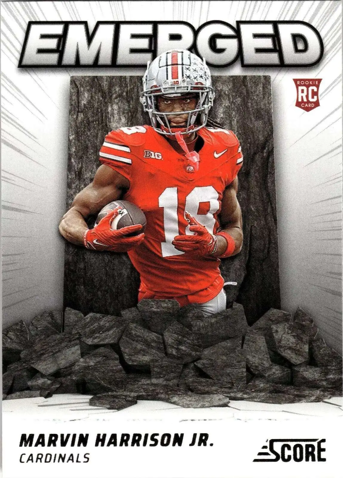NFL Arizona Cardinals 2024 Score Football Emerged Marvin Harrison Jr. EM-MHJ [Rookie]