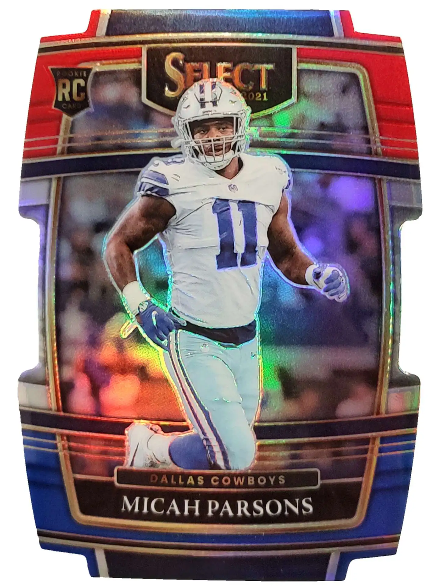 NFL 2021 Panini Select Football Single Card Red Blue Prizm Micah Parsons 85  Die-Cut Rookie - ToyWiz