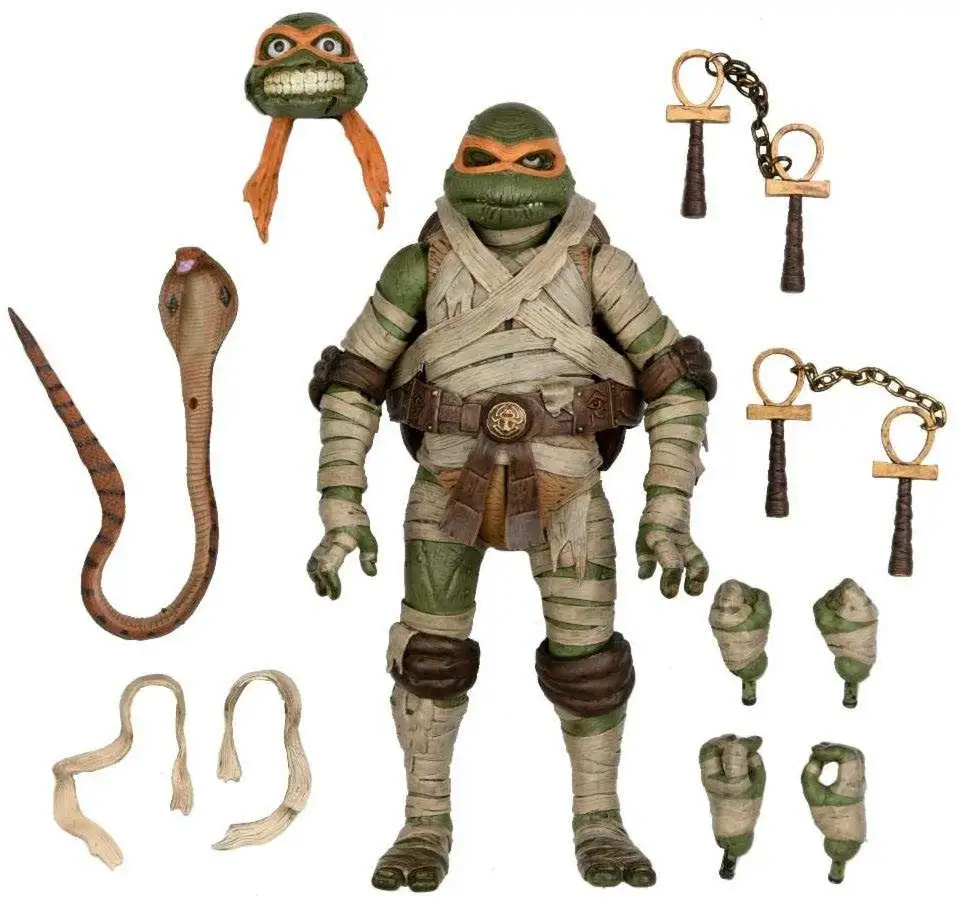 NECA Universal Monsters x Teenage Mutant Ninja Turtles Michelangelo as The Mummy Action Figure [Ultimate Version] (Pre-Order ships September)
