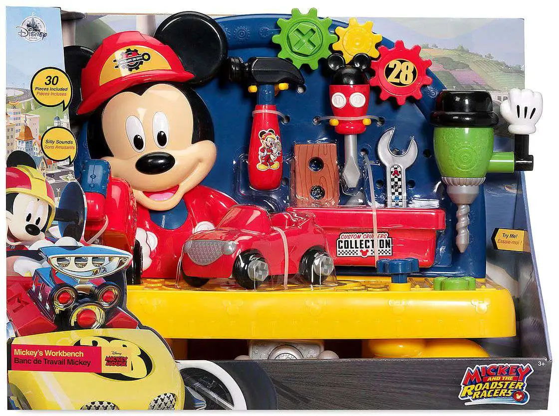 Disney Mickey Roadster Racers Mickeys Workbench Exclusive Playset - ToyWiz