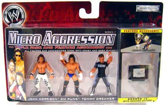 WWE Wrestling Micro Aggression Series 7 CM Punk, John Morrison Tommy  Dreamer Mini Figure Broken TV Jakks Pacific - ToyWiz
