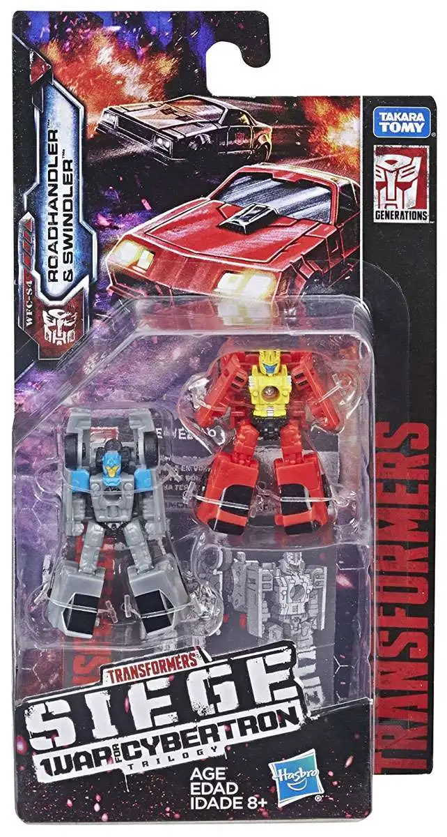 Transformers Generations Siege: War for Cybertron Roadhandler & Swindler Micromaster Action Figure 2-Pack WFC-S4 [Autobot Race Car Patrol, Damaged Package]