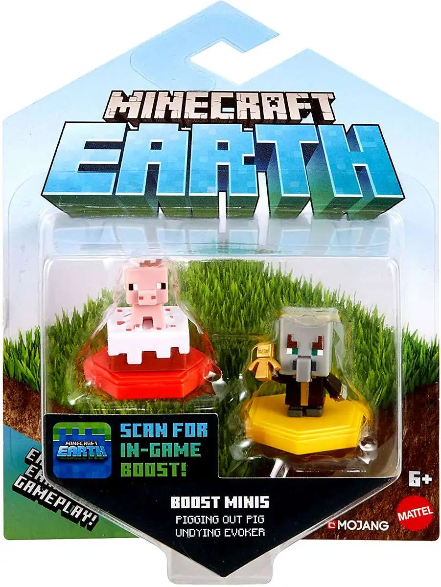 MINECRAFT EARTH Boost Mini Figure 2-pack, NFC Chip Enabled for