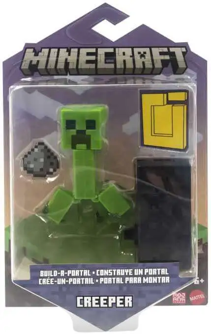 Minecraft Build a Portal Creeper and Damaged Creeper 2 pk - Action Figures  & Accessories, 3.25 in Scale Toy 