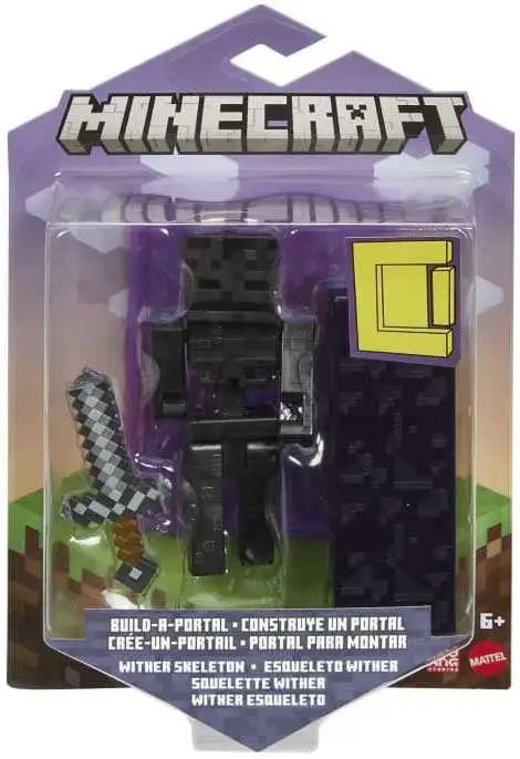 Minecraft Build-A-Portal Wither Skeleton 3.25 Action Figure Mattel Toys ...
