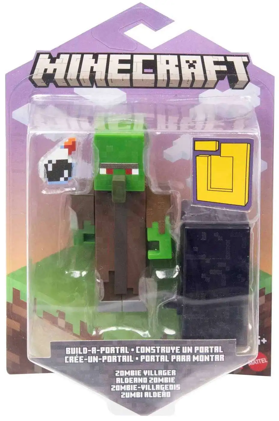 Mattel Minecraft Toys 3.25-Inch Action Figure, Creeper With Accessory &  Portal Piece, Toy Collectible Inspired By Video Game