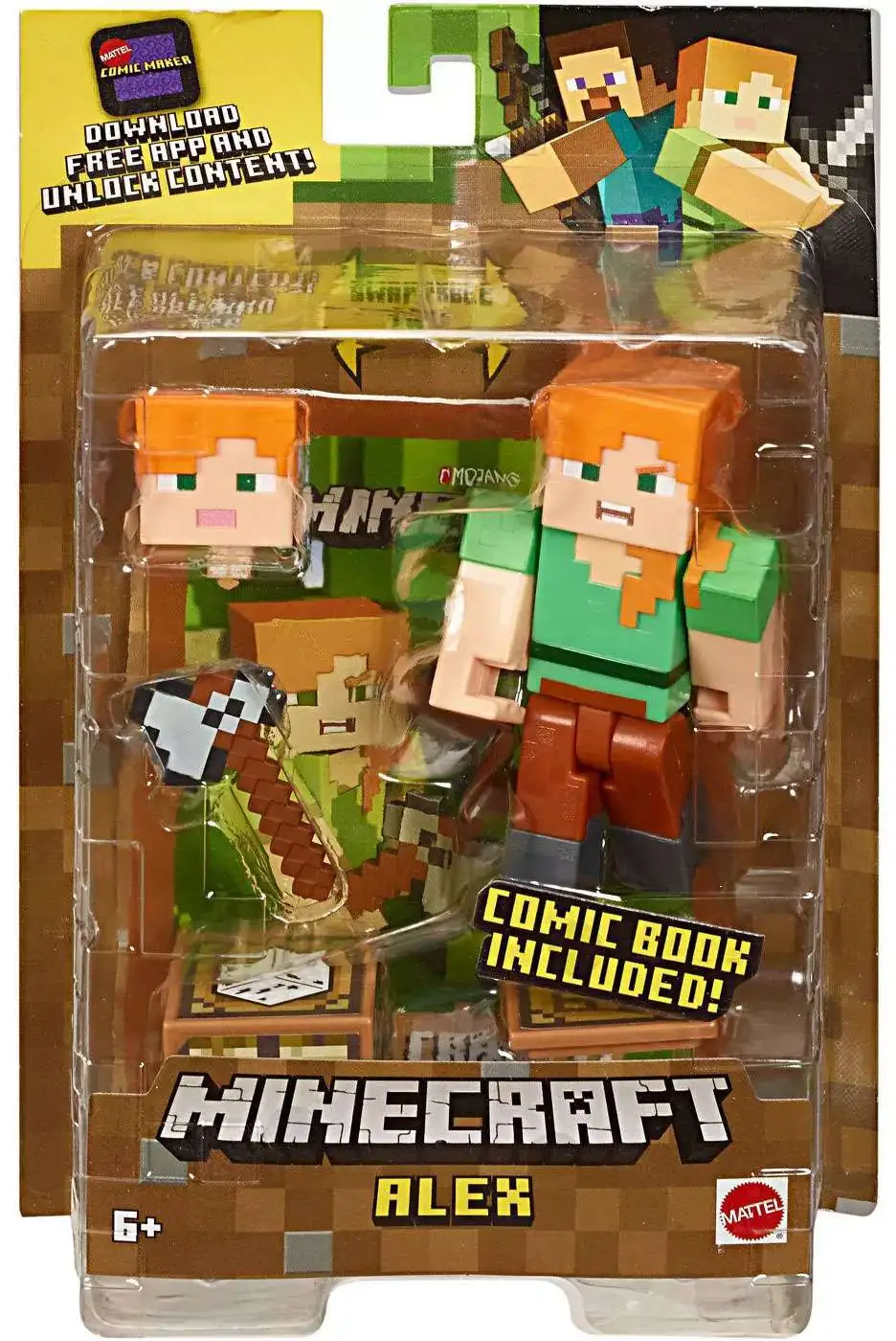 Minecraft Action Figures Comic Maker Alex Creeper Steve Cat Enderman Wolf  Zombie