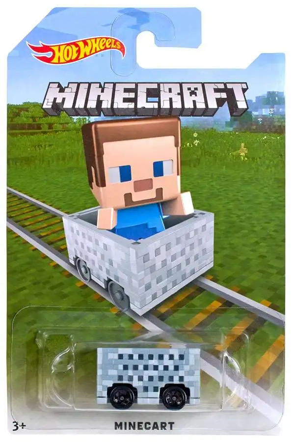 Hot Wheels Minecraft Minecart Diecast Car [Steve, Damaged Package]