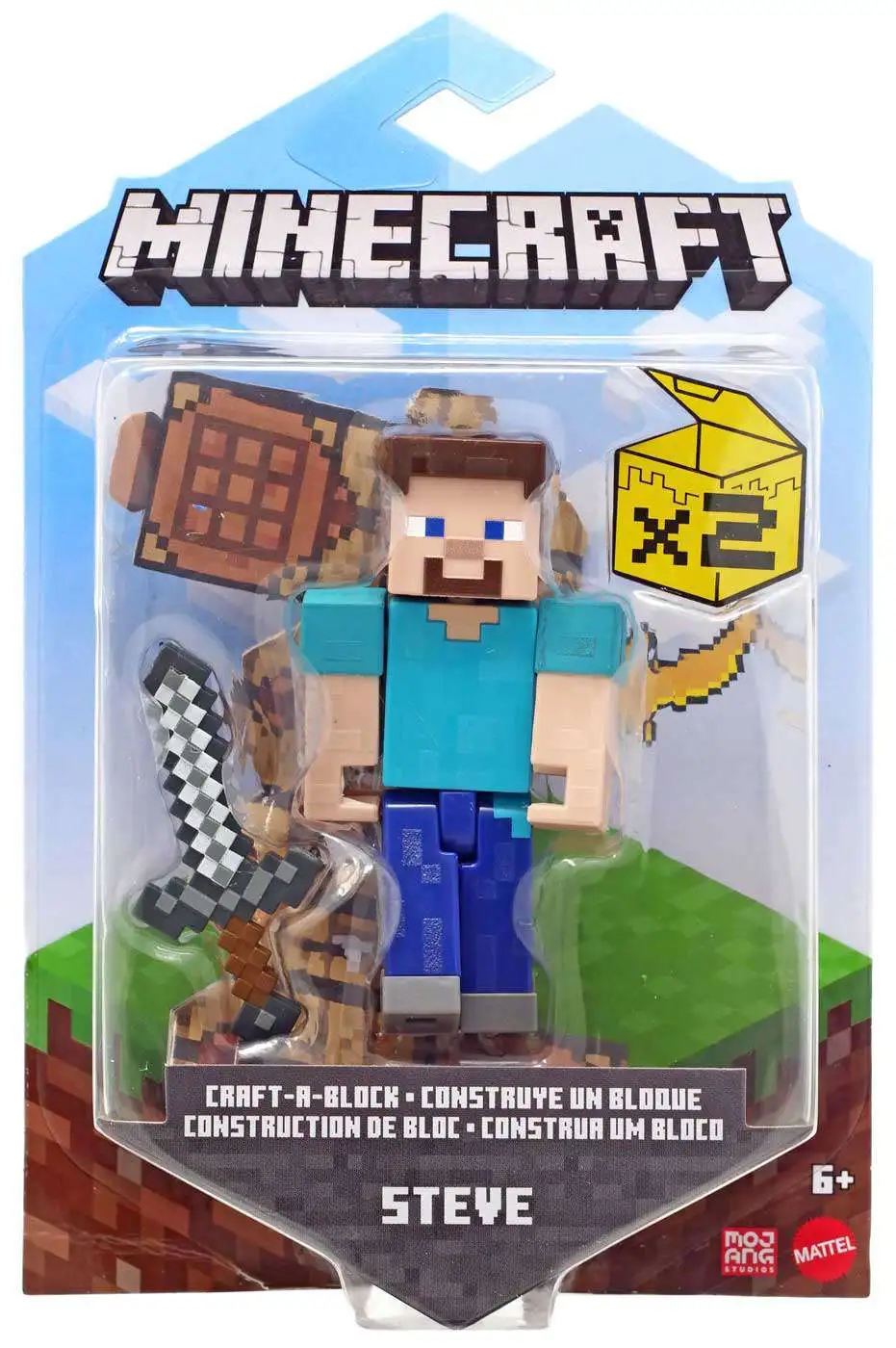 Details about   Mattel Minecraft Craft-A-Block Steve and Iron Golem Figures 2 Pack 