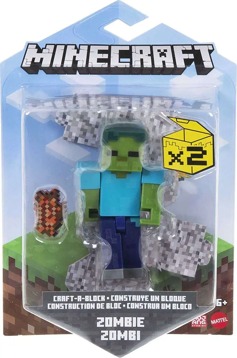 Minecraft Craft-A-Block Zombie Action Figure [Damaged Package]