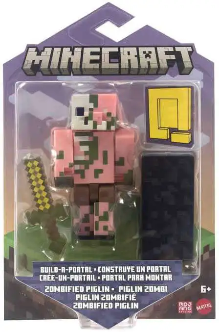 Minecraft Build-A-Portal Zombified Piglin 3.25 Action Figure Mattel ...