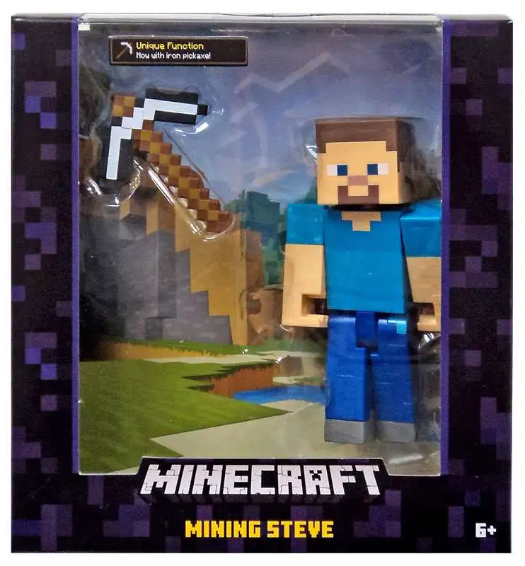 Minecraft Survival Mode Mining Steve Action Figure [Iron Pickaxe, Damaged Package]