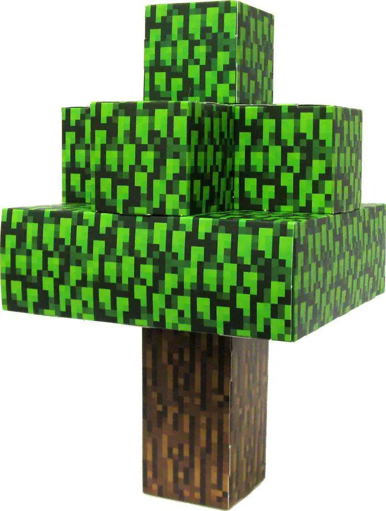 Pixel Papercraft - Minecraft oak tree with bee hive and bee (full size)  (with tutorial)