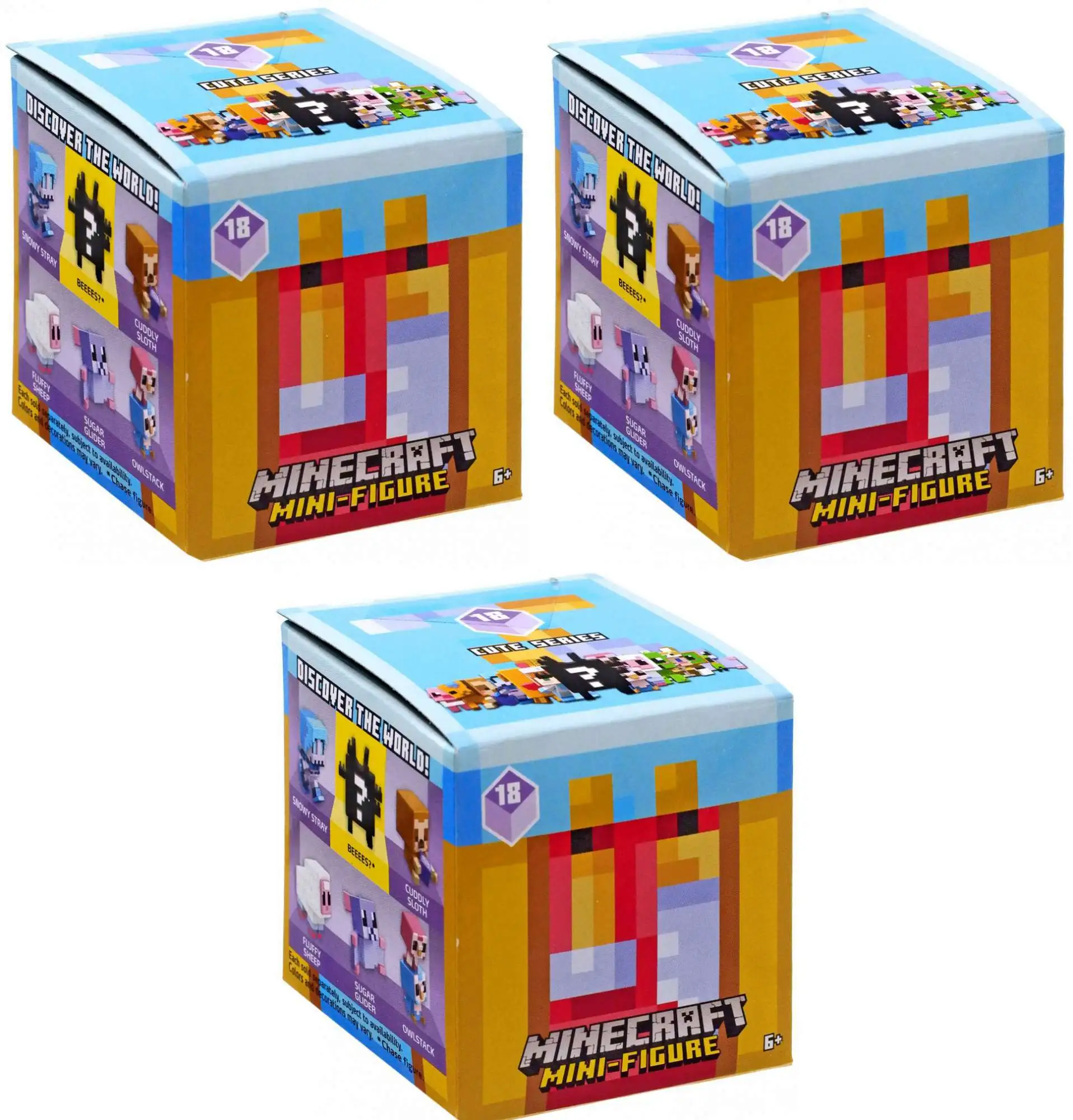 Minecraft Cute Series 18 LOT of 3 Mystery Packs