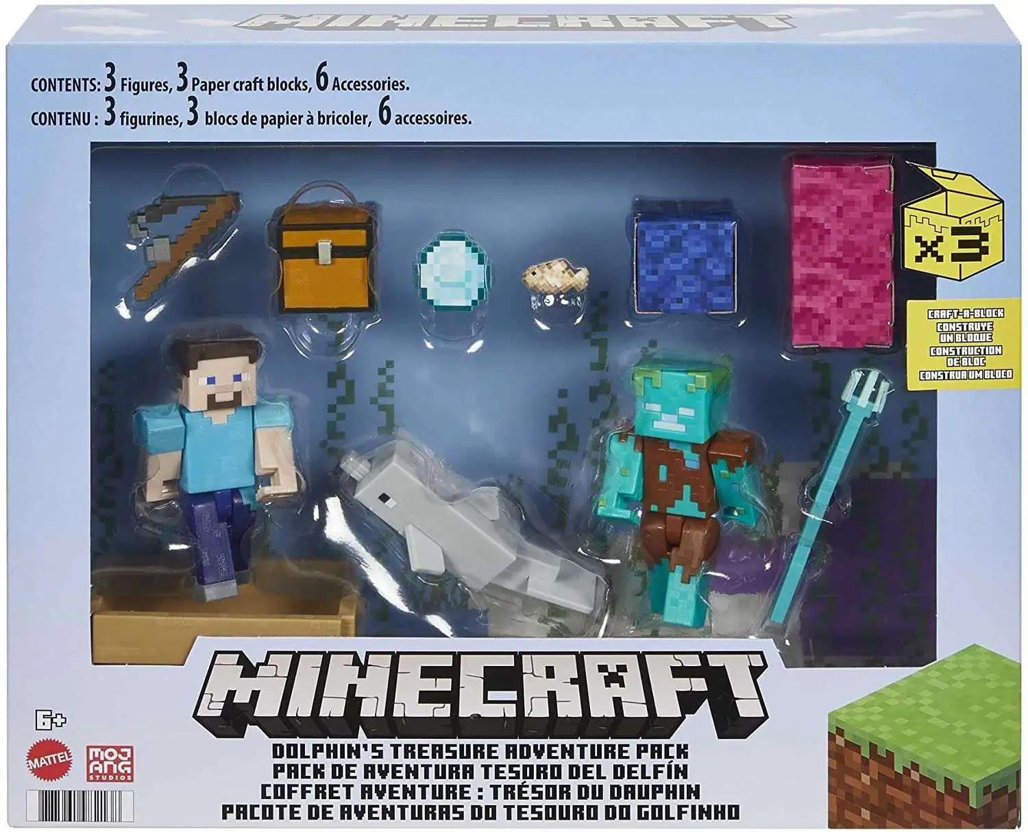 Minecraft Diamond Steve Papercraft Single Piece Jazwares - ToyWiz