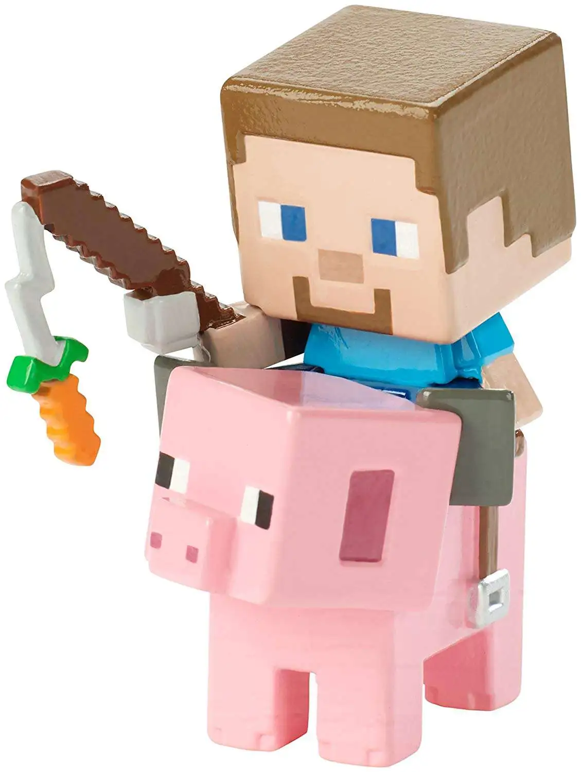 Minecraft Riders Steve on Saddled Pig 1.5 Mini Figure Mattel Toys