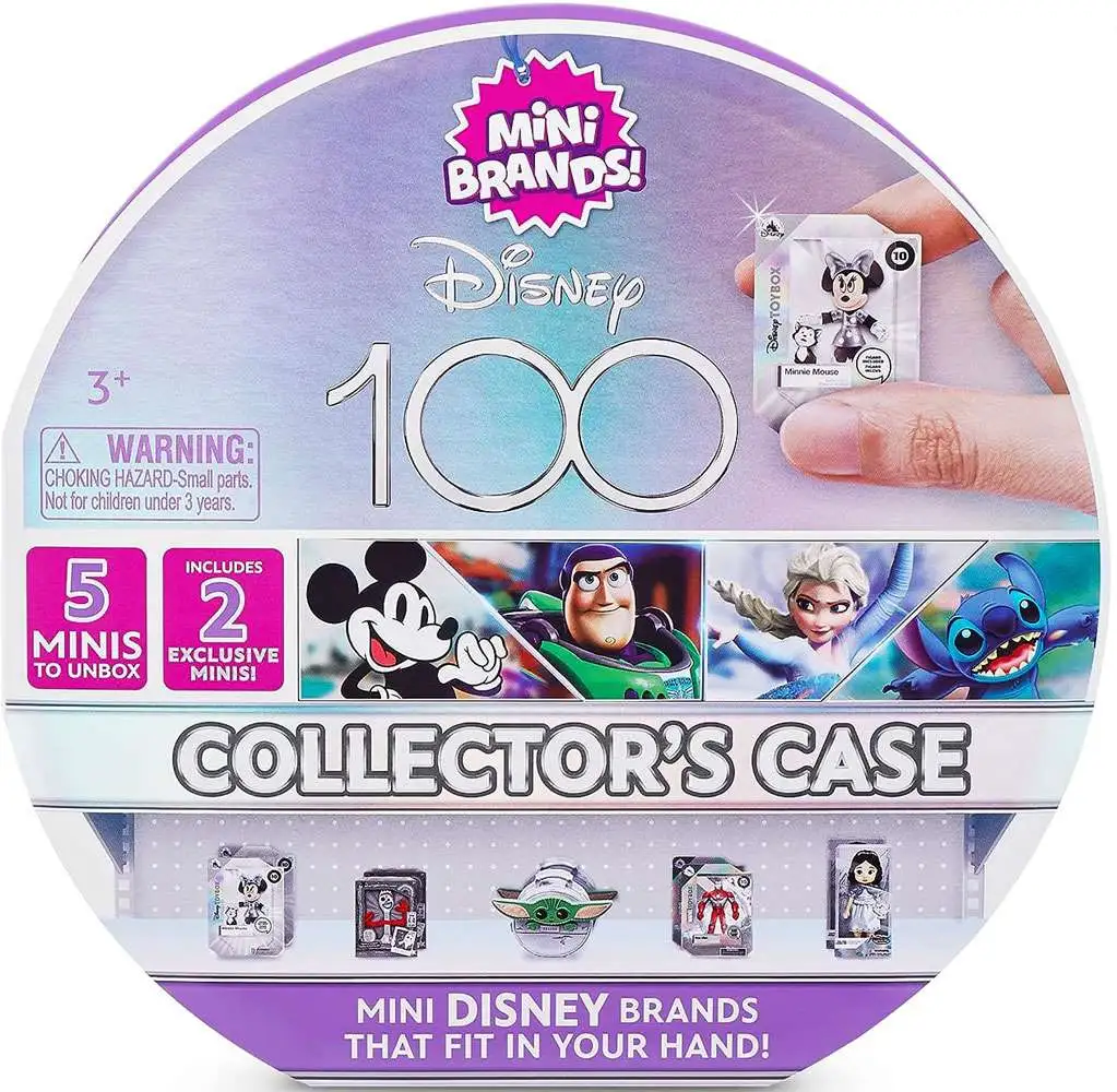 5 Surprise Mini Brands Disney 100 Platinum Disney 100 Collector Case 5 Minis  To Unbox 2 Are Exclusives Zuru Toys - ToyWiz
