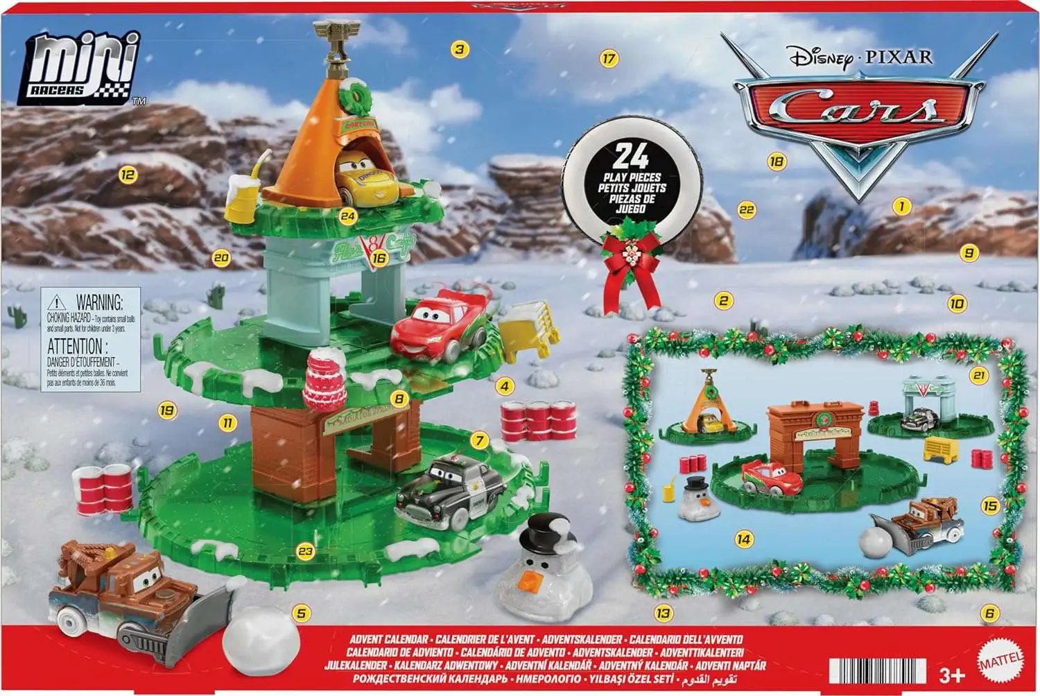 Disney Pixar Cars Mini Racers 2024 Advent Calendar 24 Play Pieces 