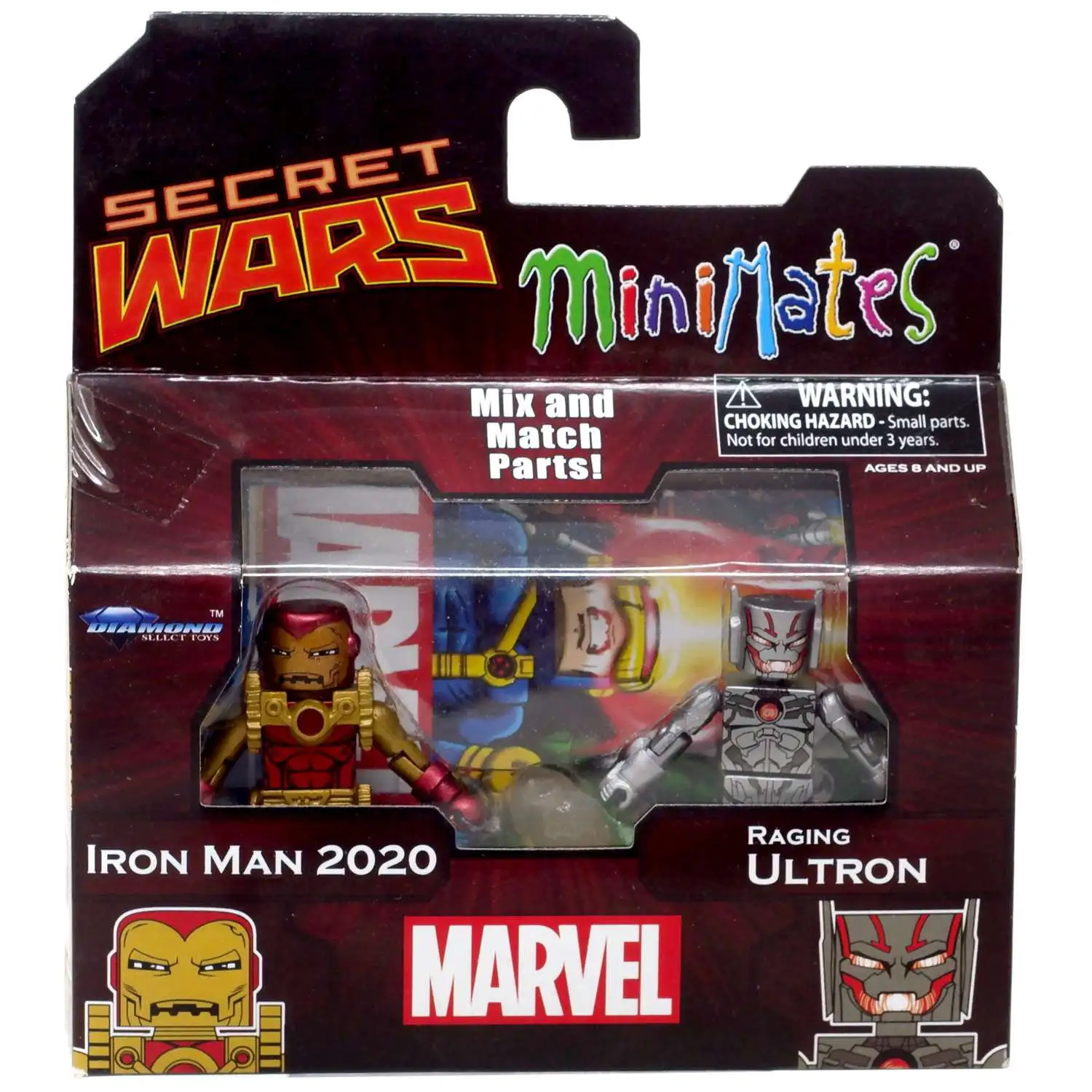 Marvel Secret Wars Minimates Series 64 Iron Man 2020 & Raging Ultron 2 Minifigure 2-Pack