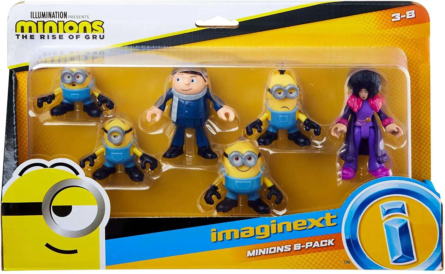 Fisher Price Despicable Me Minions Rise Of Gru Imaginext Gru Otto Kevin Stuart Bob Belle Bottom Figure 6 Pack Toywiz