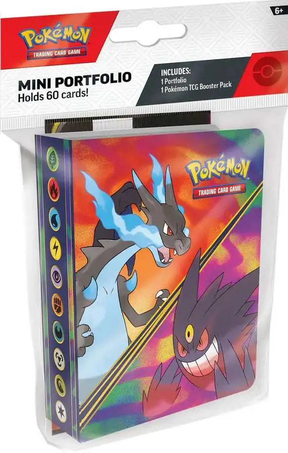 Ultra Pro Pokemon Mega Evolution Mega Charizard, Gengar & Diancie Mini Portfolio [Includes 1 Booster Pack, Holds 60 Cards] (Pre-Order ships June)