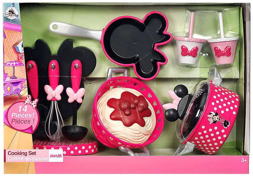 Disney Minnie Mouse Cooking Set Kitchen Play Set Pots and Pan Tea Kettle  Saucepan new but Packaging is Torn Shown in Picture -  Finland
