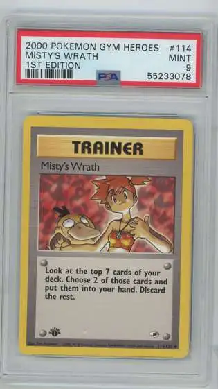 Pokemon Trading Card Game Gym Heroes Single Card Mistys Wrath 114 1st  Edition PSA 9 - ToyWiz