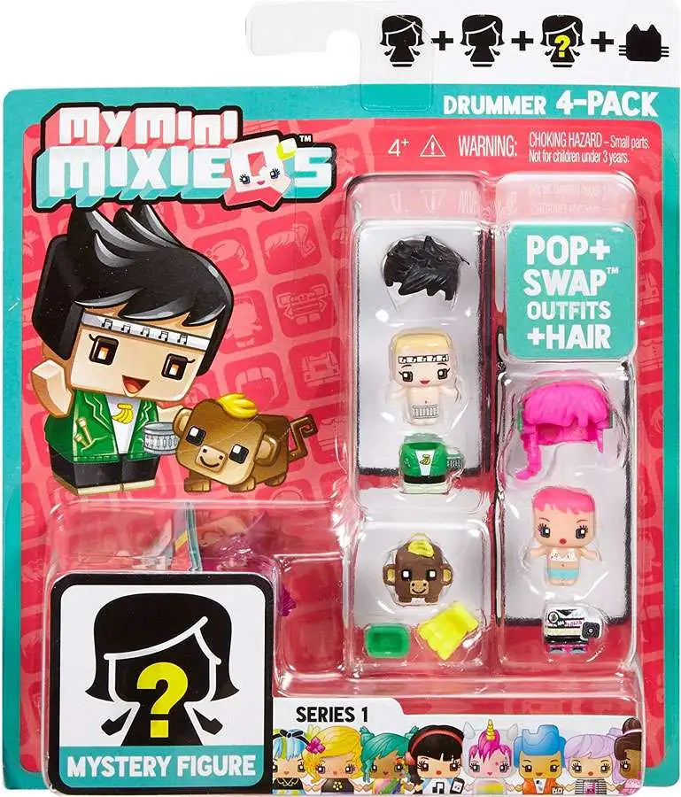 My Mini MixieQs Series 1 Drummer Minifigure 4-Pack Damaged Package