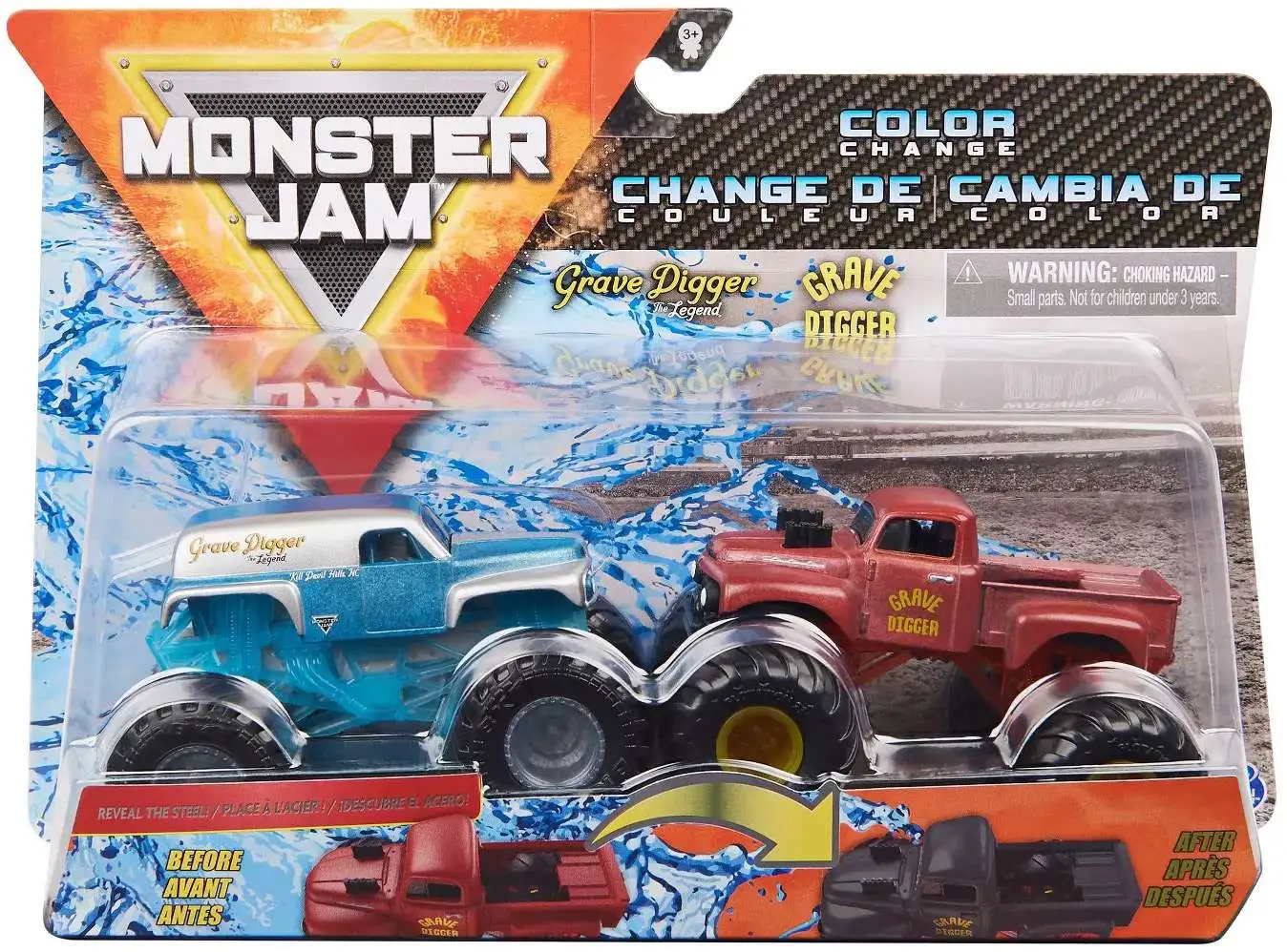 Monster Jam: Color-Changing Die-Cast Monster Trucks 2-Pack, 1:64 Scale