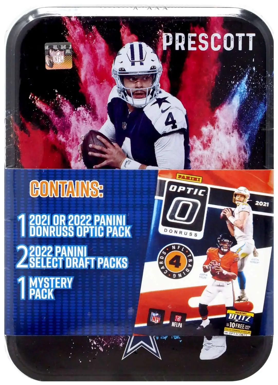 NFL Green Bay Packers Panini Dak Prescott Trading Card COLLECTOR Tin [1 Donruss Optic Pack, 2 Select Draft Packs & 1 Mystery Pack]