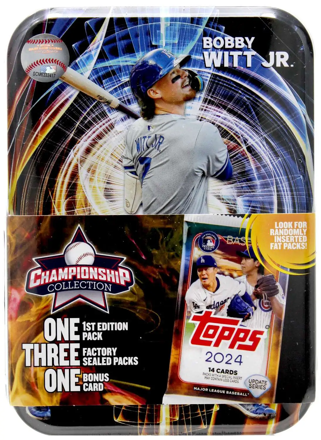 MLB Kansas City Royals Championship Collection Bobby Witt Jr. Trading Card COLLECTOR Tin [4 Packs]