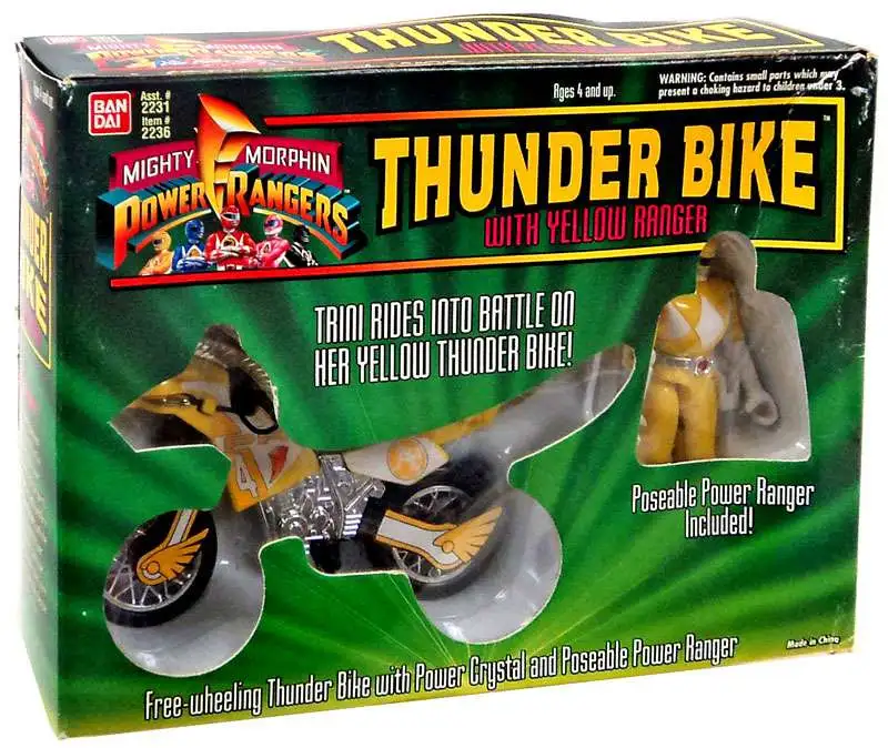 Power Rangers Mighty Morphin Thunder Bike with Yellow Ranger Action Figure