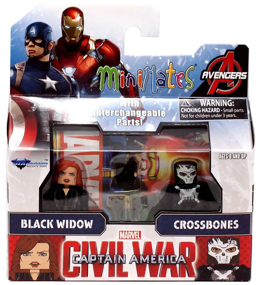 Marvel Captain America Civil War Minimates Black Widow & Crossbones Minifigure 2-Pack