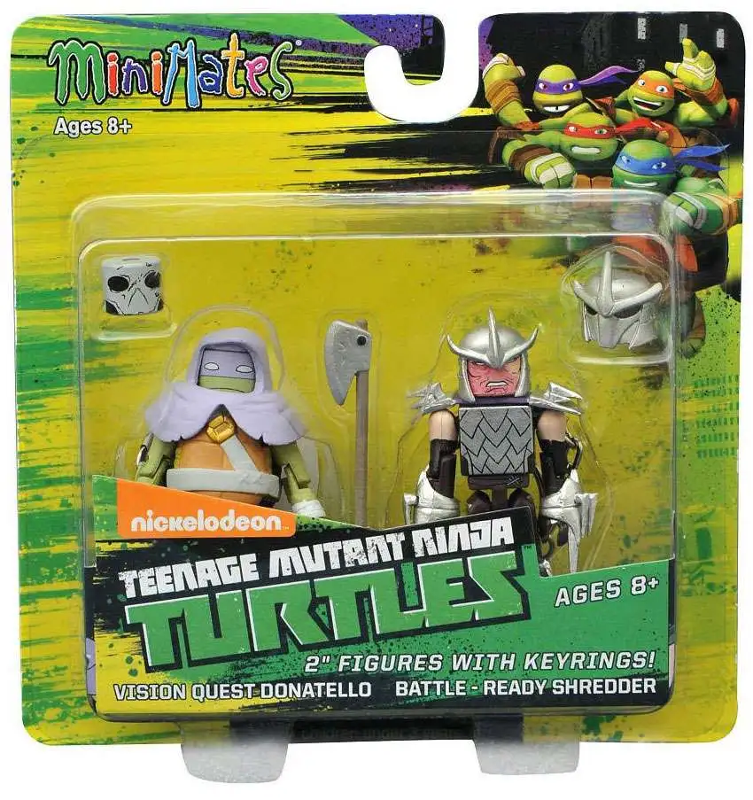 Teenage Mutant Ninja Turtles Nickelodeon Minimates Vision Quest Donatello & Battle - Ready Shredder 2-Inch Minimates Keychains