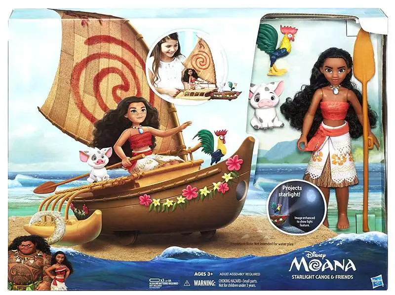 Disney Moana Starlight Canoe And Friends Doll Playset 